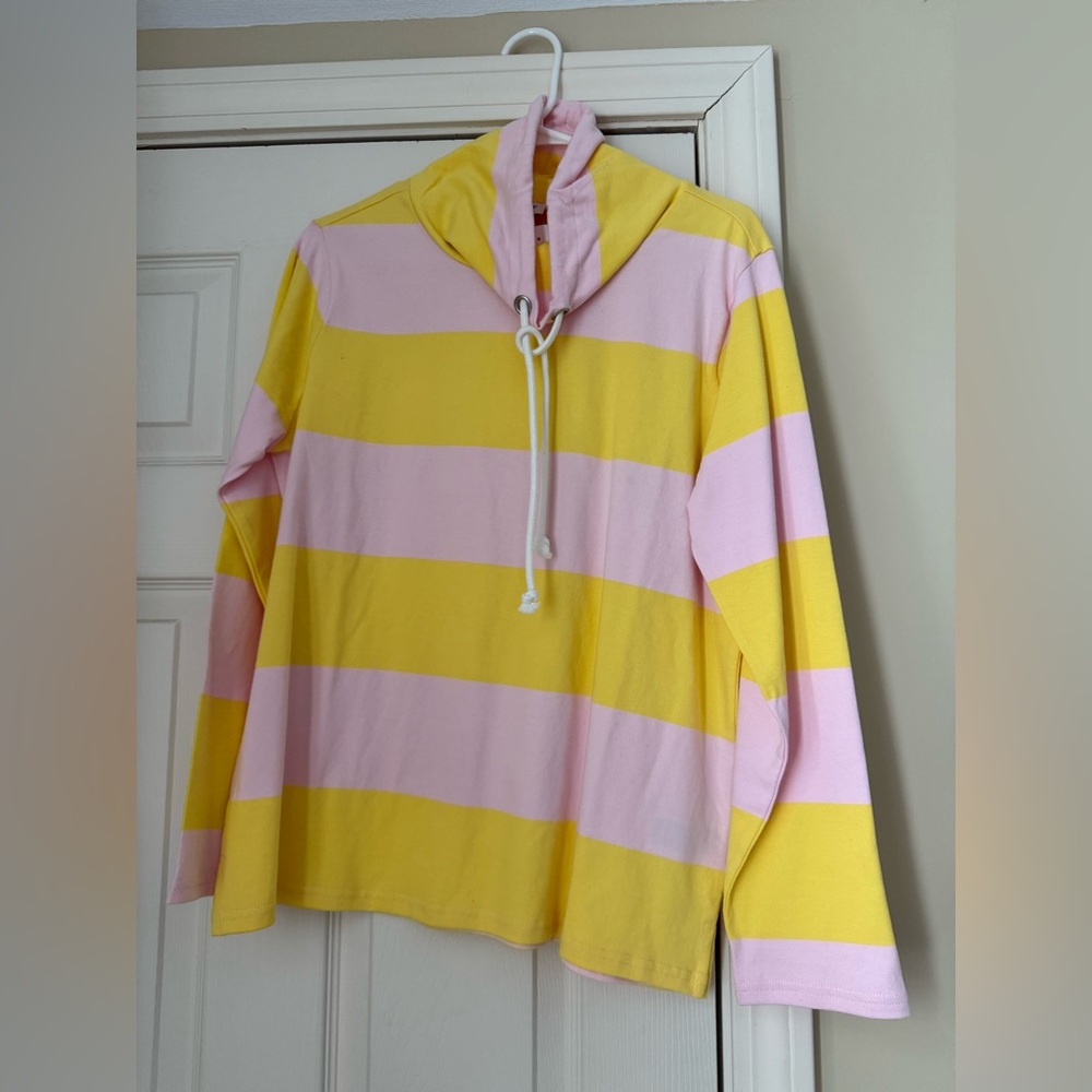 J. Crew Pink and Yellow Striped Top